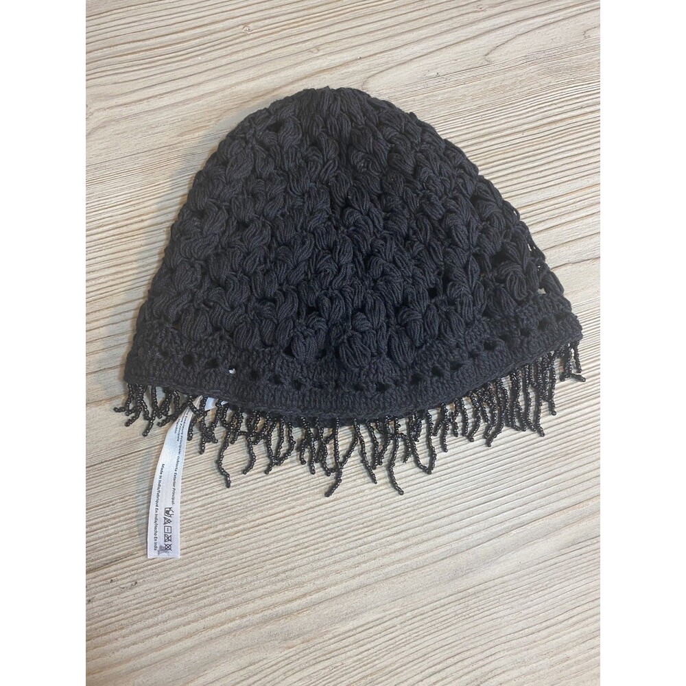 Urban Outfitters Crochet Beanie Bead Frindge